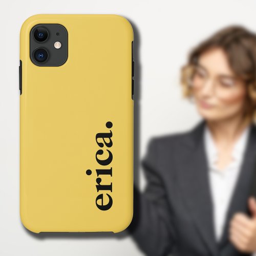 Dandelion Yellow Solid Color Elegant Name  iPhone 11 Case