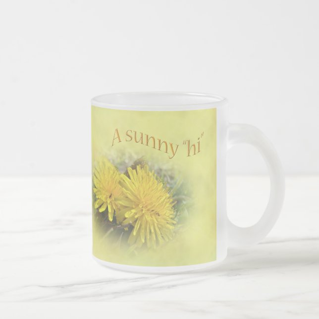 Dandelions - A Sunny Hi Frosted Glass Coffee Mug (Right)