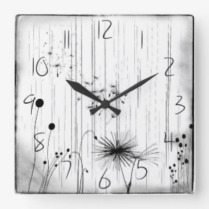 Dandelions and Rain Wall Clock