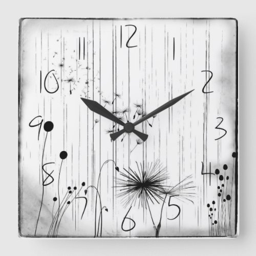 Dandelions and Rain Wall Clock