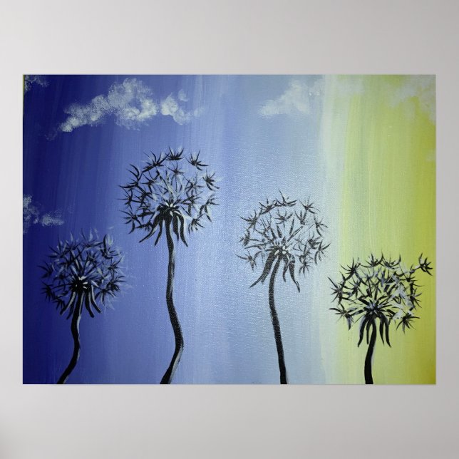 Dandelions and sky poster (Front)