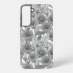 Dandelions, black and white samsung galaxy s22+ case