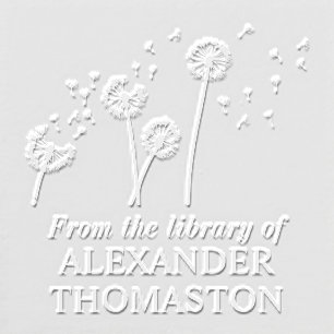 Dandelions Blowing in the Wind Library Book Name Embosser