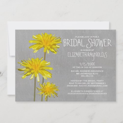 Dandelions Bridal Shower Invitations