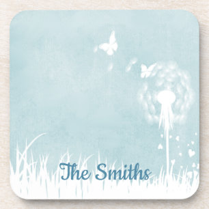 Dandelions, Butterflies & Blue Skies Beverage Coaster