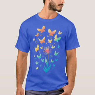 Dandelions Butterflies Spring Summer T-Shirt