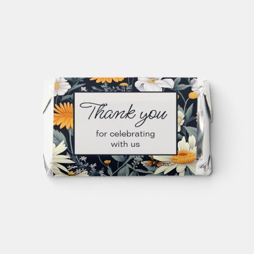 Dandelions Daisies Navy Blue Birthday Thank You Hersheys Miniatures