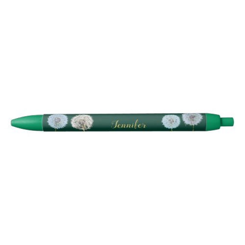 Dandelions Dandelion Clocks Green Personalized Black Ink Pen