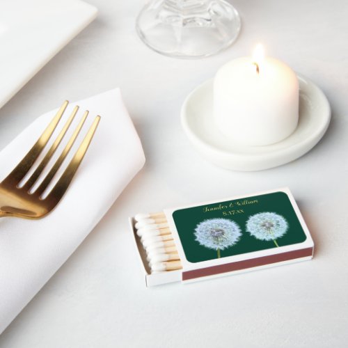 Dandelions Dandelion Clocks Green Personalized Matchboxes