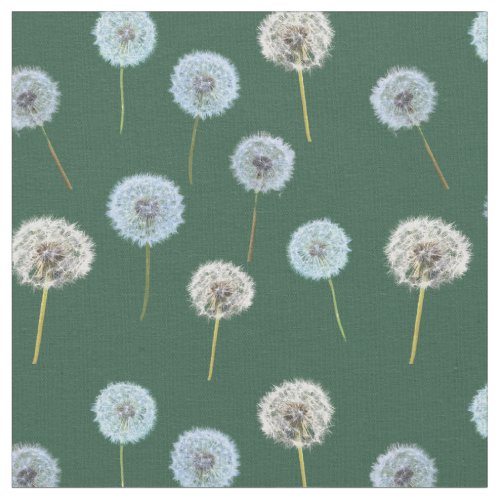 Dandelions Dandelion Clocks Photo Print Green Fabric