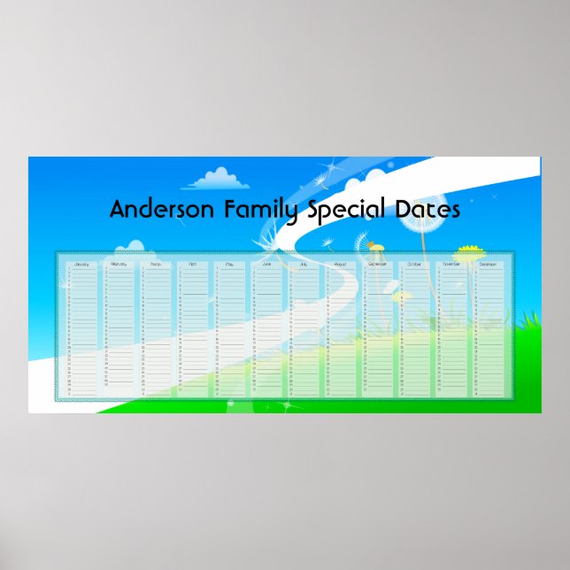 Dandelions Eternal Calendar Poster (Front)