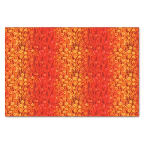 Dandelions Field Summer Flowers Red Orange Ombre Tissue Paper