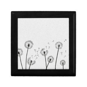 Dandelions Flowers Pappus Spores Grey Gift Box