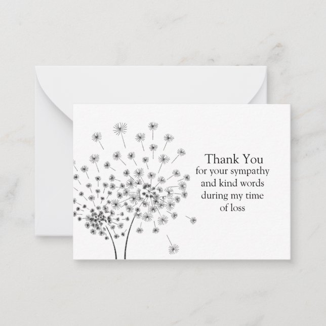 Dandelions Flowers Seeds Flying Thank You Cards (Front)