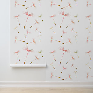 Dandelions Flying Seeds Custom Color White Wallpaper