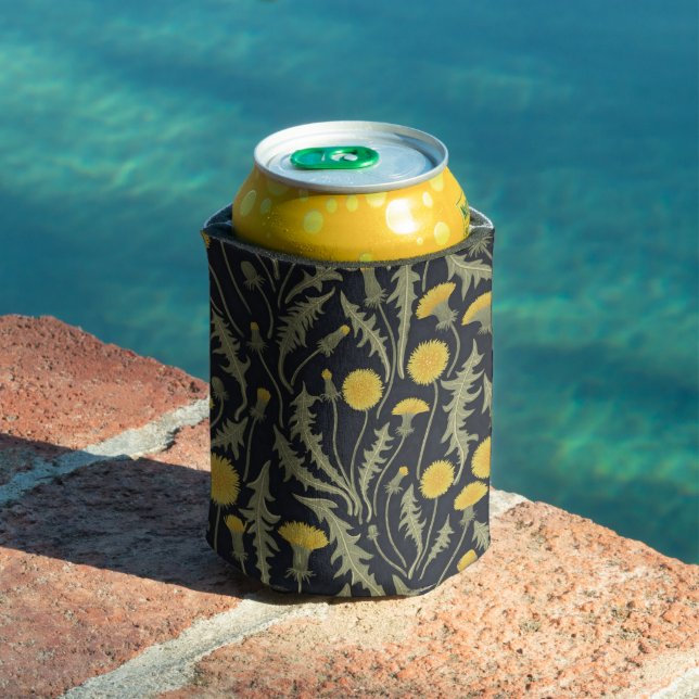 Dandelions, green, yellow and black can cooler (In Situ Pool)