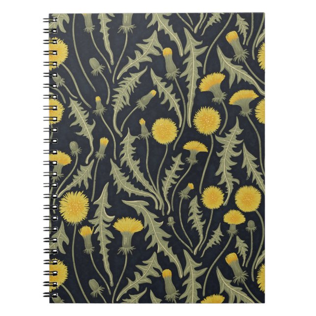 Dandelions, green, yellow and black notebook (Front)