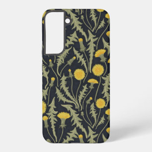 Dandelions, green, yellow and black samsung galaxy s22+ case