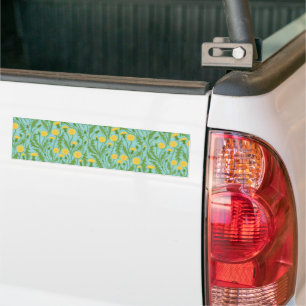 Dandelions, green, yellow and blue bumper sticker