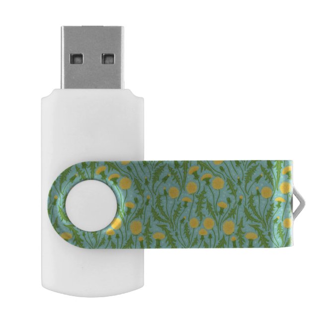 Dandelions, green, yellow and blue flash drive (Opened)