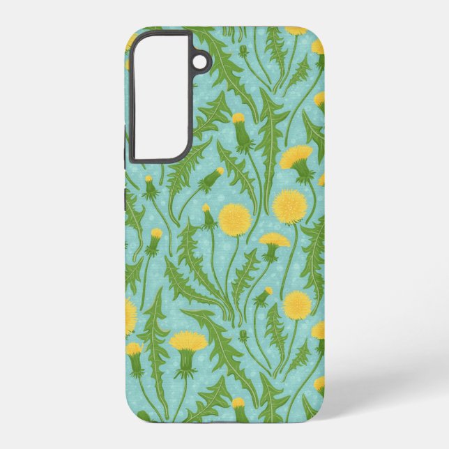 Dandelions, green, yellow and blue samsung galaxy case (Back)