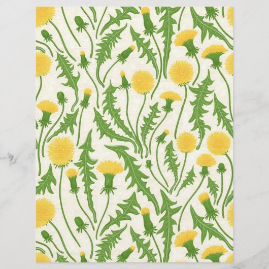 Dandelions, green, yellow and white (Front)
