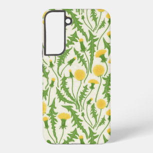 Dandelions, green, yellow and white samsung galaxy s22+ case