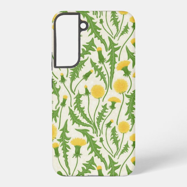 Dandelions, green, yellow and white samsung galaxy case (Back)