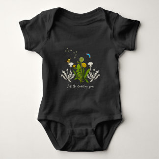 Dandelions Grow Nature Design Baby Bodysuit