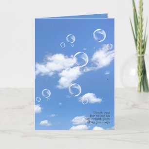Dandelions in bubbles thank you for friend card
