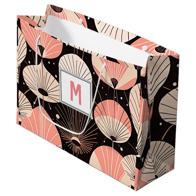 Dandelions -Mid-century- Retro Modern Design Large Gift Bag (Front Angled)