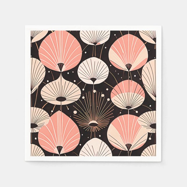 Dandelions -Mid-century- Retro Modern Design Napkins (Front)