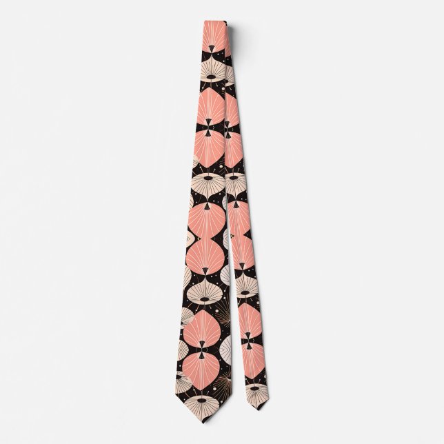 Dandelions -Mid-century- Retro Modern Design Neck Tie (Front)