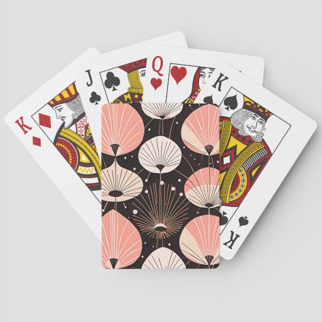 Dandelions -Mid-century- Retro Modern Design Poker Cards (Back)