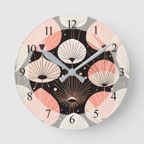 Dandelions _Mid_century_ Retro Modern Design Round Clock