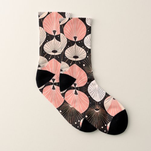 Dandelions _Mid_century_ Retro Modern Design Socks