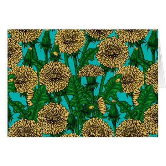 Dandelions on turquoise cards (Front Horizontal)