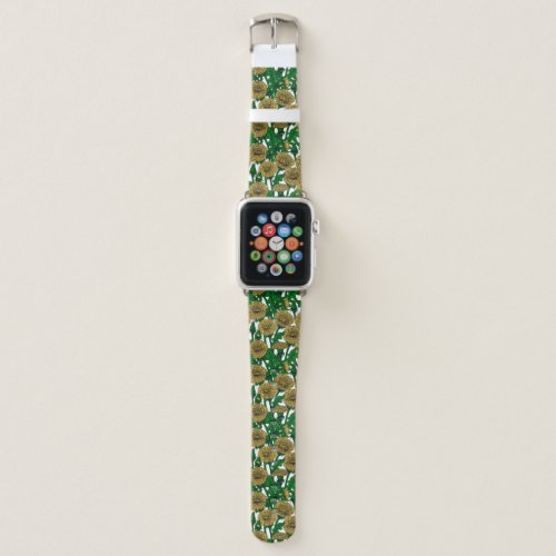 Dandelions on white apple watch band