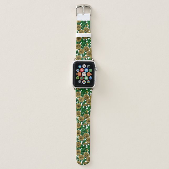 Dandelions on white apple watch band (Front)