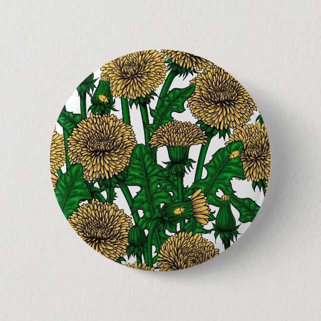 Dandelions on white button (Front)