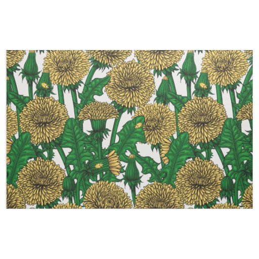 Dandelions on white fabric