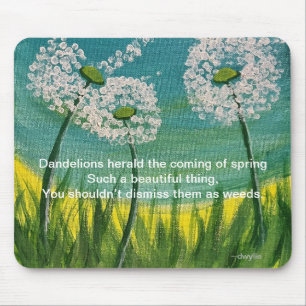 Dandelions - original artwork and poem mouse pad