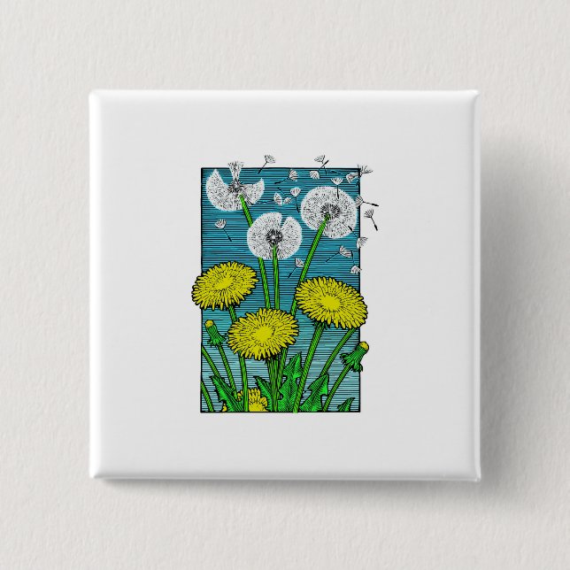 Dandelions Pinback Button (Front)