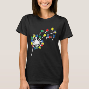 Dandelions Puzzle Pieces Autism Awareness T-Shirt
