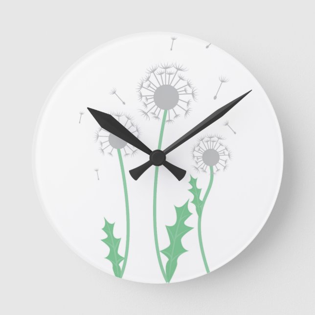 Dandelions Round Clock (Front)