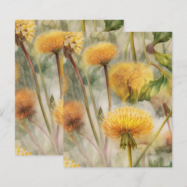 Dandelions Scrapbook Paper  (Front/Back)
