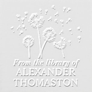 Dandelions Seeds in the Wind Library Book Name Embosser