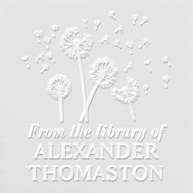 Dandelions Seeds in the Wind Library Book Name Embosser (Design)