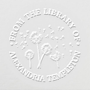 Dandelions Seeds in the Wind Library Book Name R Embosser