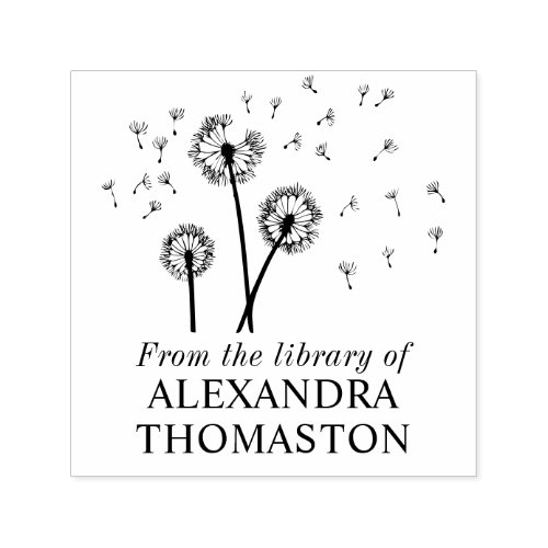 Dandelions Seeds in the Wind Library Book Name Self_inking Stamp